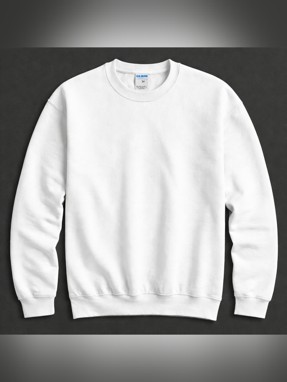 NWOT Gildan White Crewneck Sweatshirt Size Large